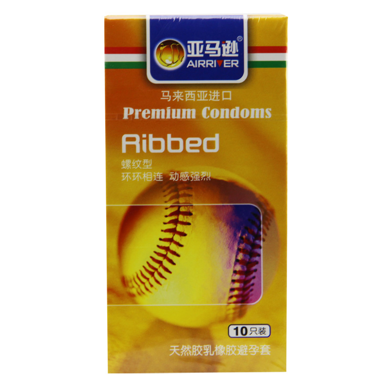 亚马逊螺纹型天然胶乳橡胶避孕套