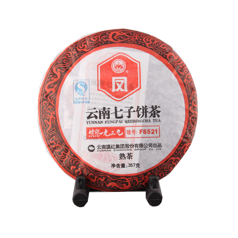凤牌七子饼(f8521熟饼)357g 普洱茶