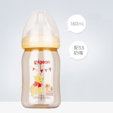 贝亲Disney“自然实感”宽口径PPSU彩绘奶瓶160ml配SS奶嘴（维尼-礼物） 母婴