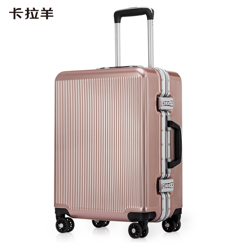 卡拉羊 万向轮拉杆箱cx8635-24 玫瑰金 24英寸 旅行必备